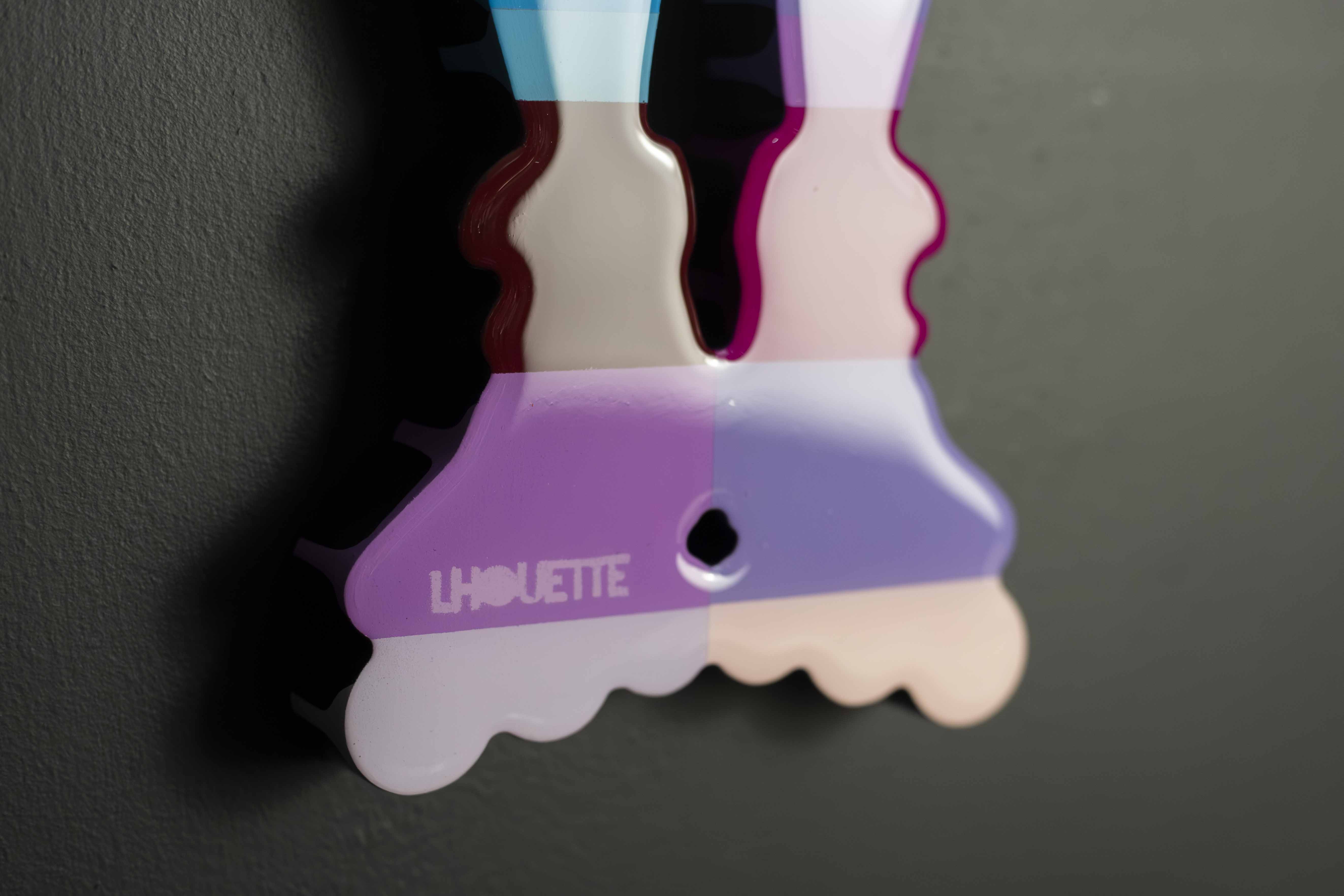 Rabbit Run - Striped Miniature Wall Sculpture