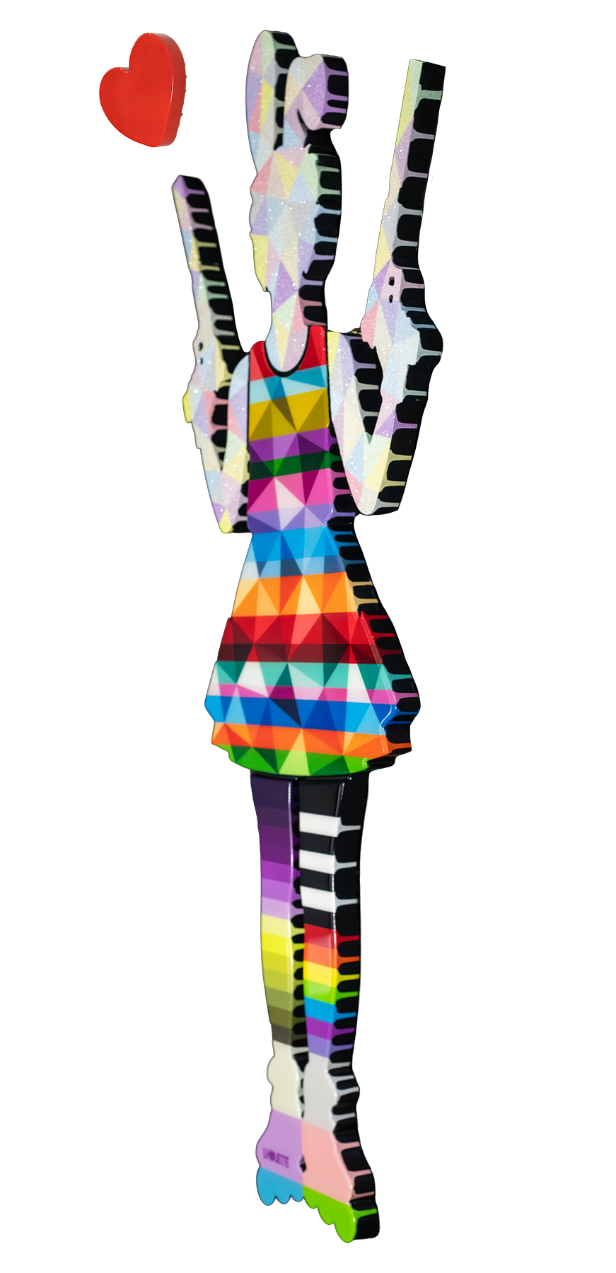 Rabbit Run - Geometric Striped / Confetti Medium Wall Sculpture