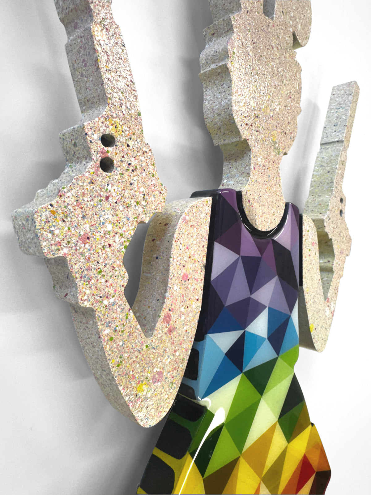 Rabbit Run - Mini Wall Sculpture - Geo Confetti