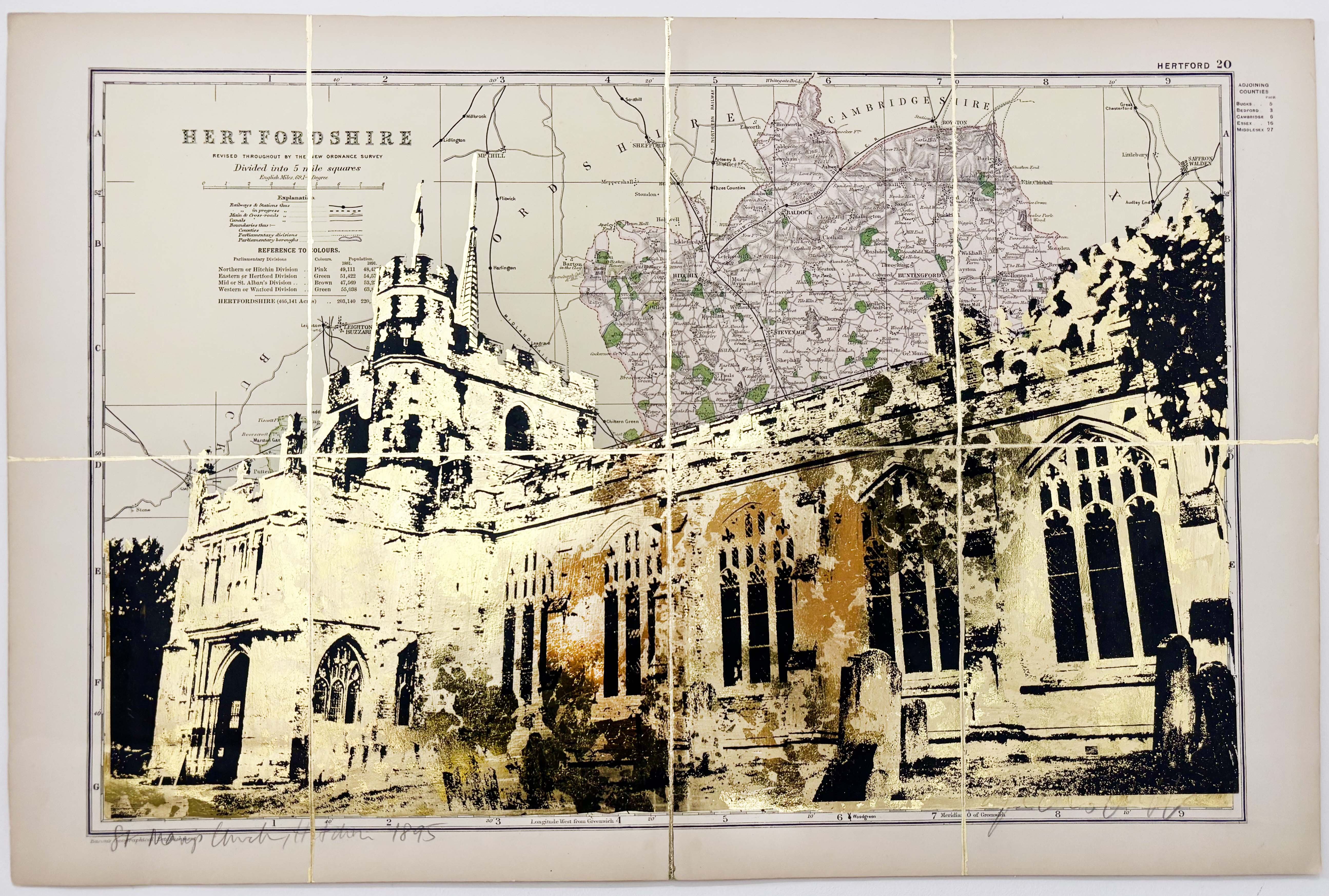 St Mary's Church. Hitchin 1895. Gold Leaf Foil Mix