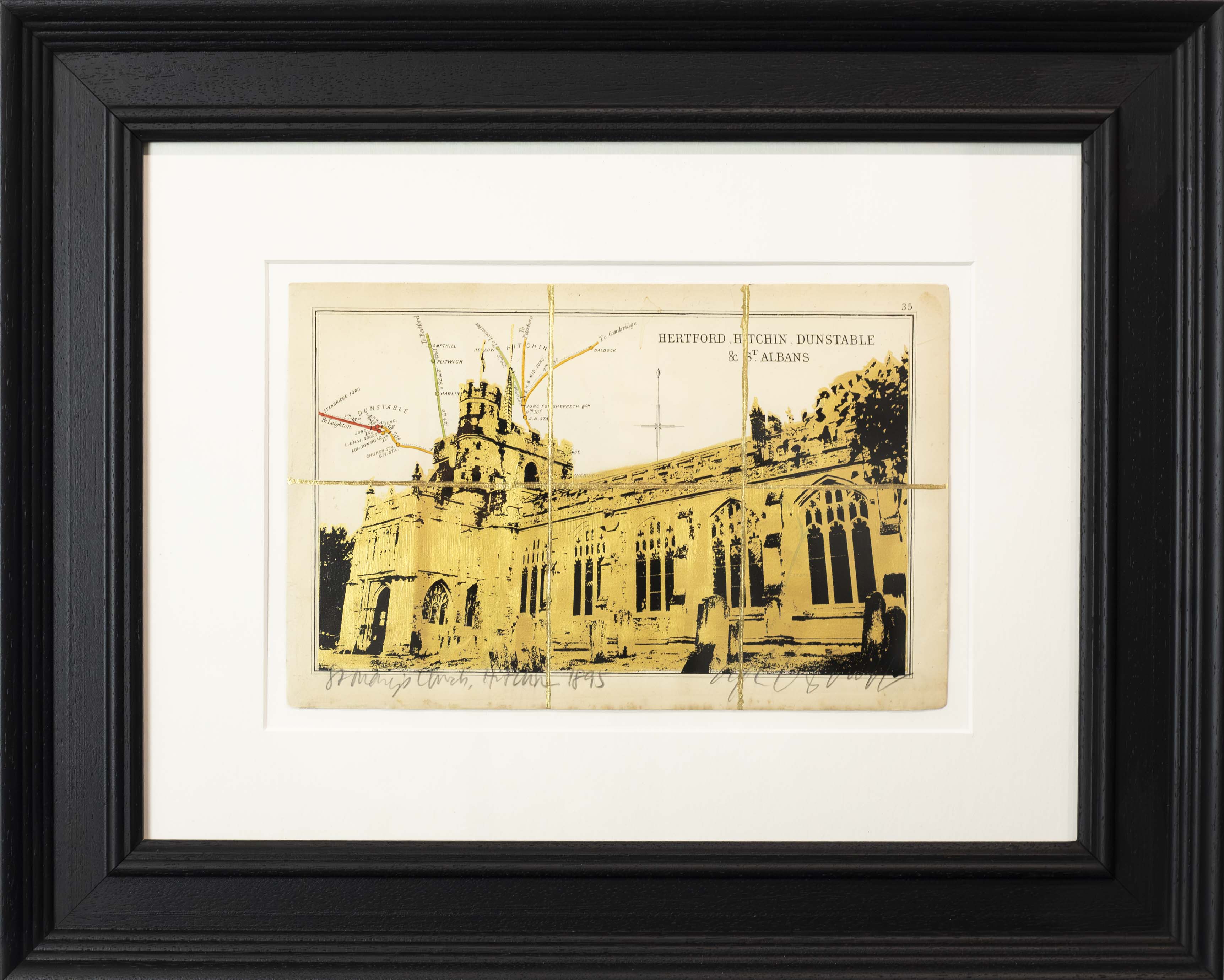 St Mary's Church, Hitchin 1895, Creamy Metallic Gold