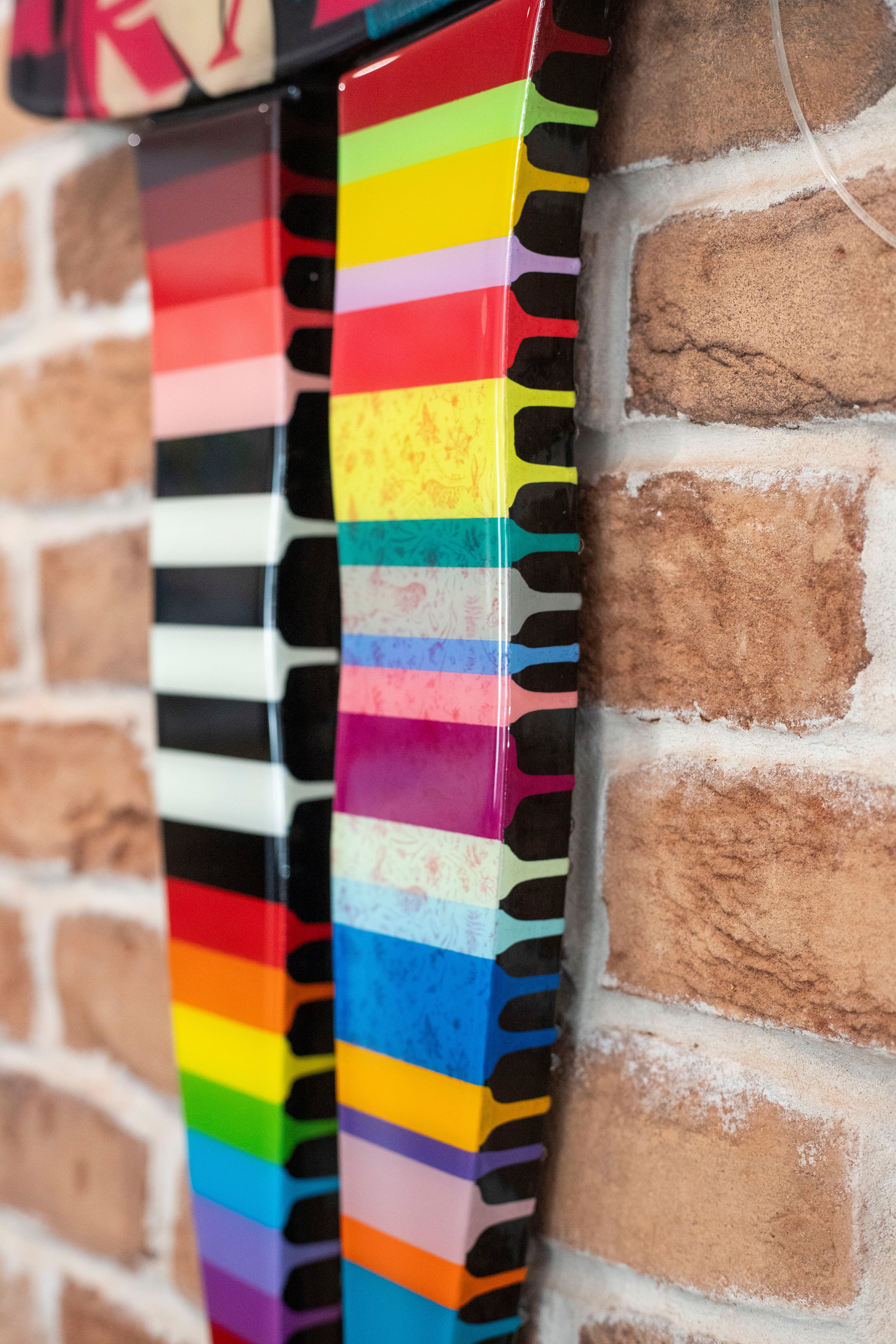 Angel Cake Large Wall Sculpture - Painted Collage