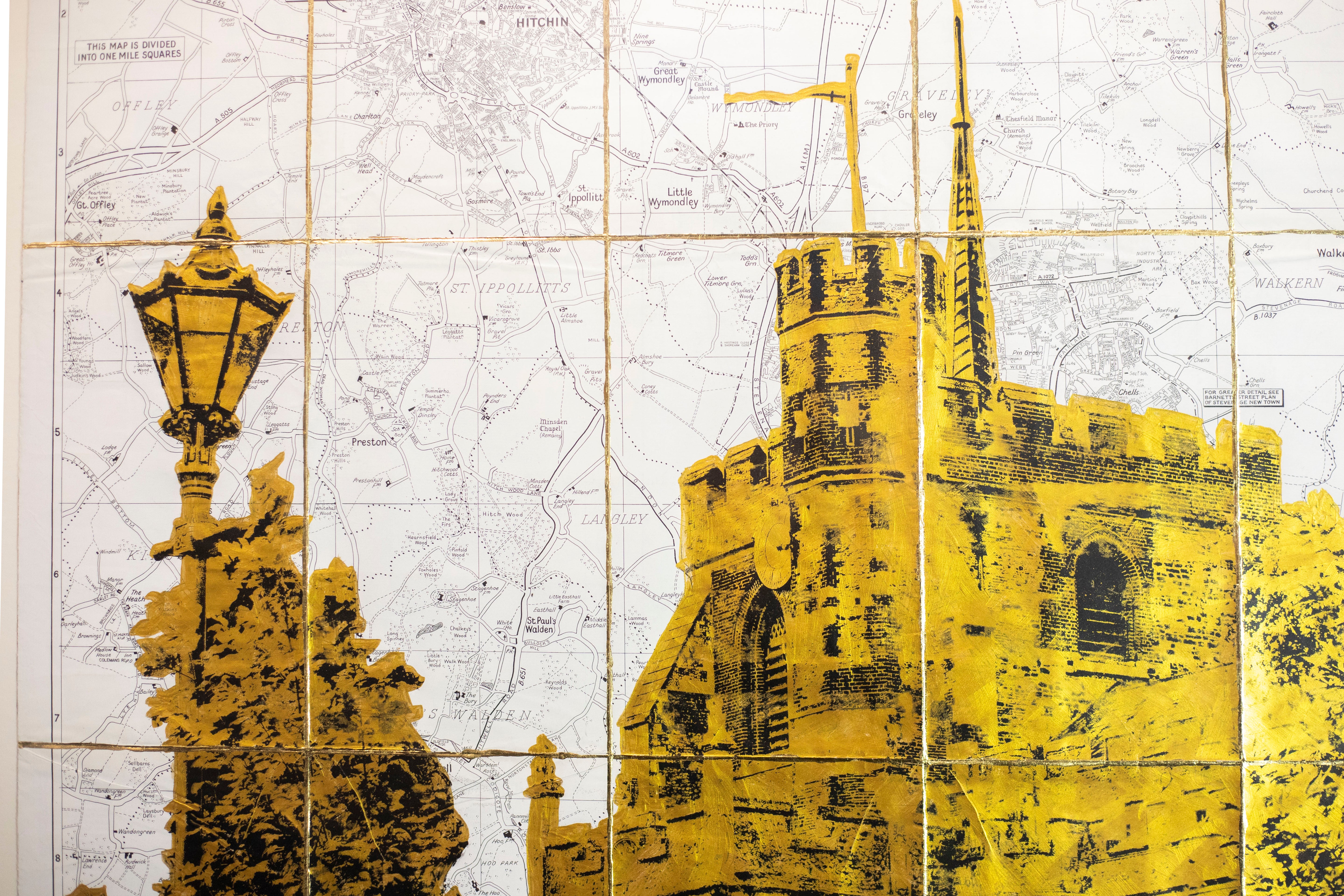 St Mary's Church Tower, Hitchin (Solar Gold Ink)