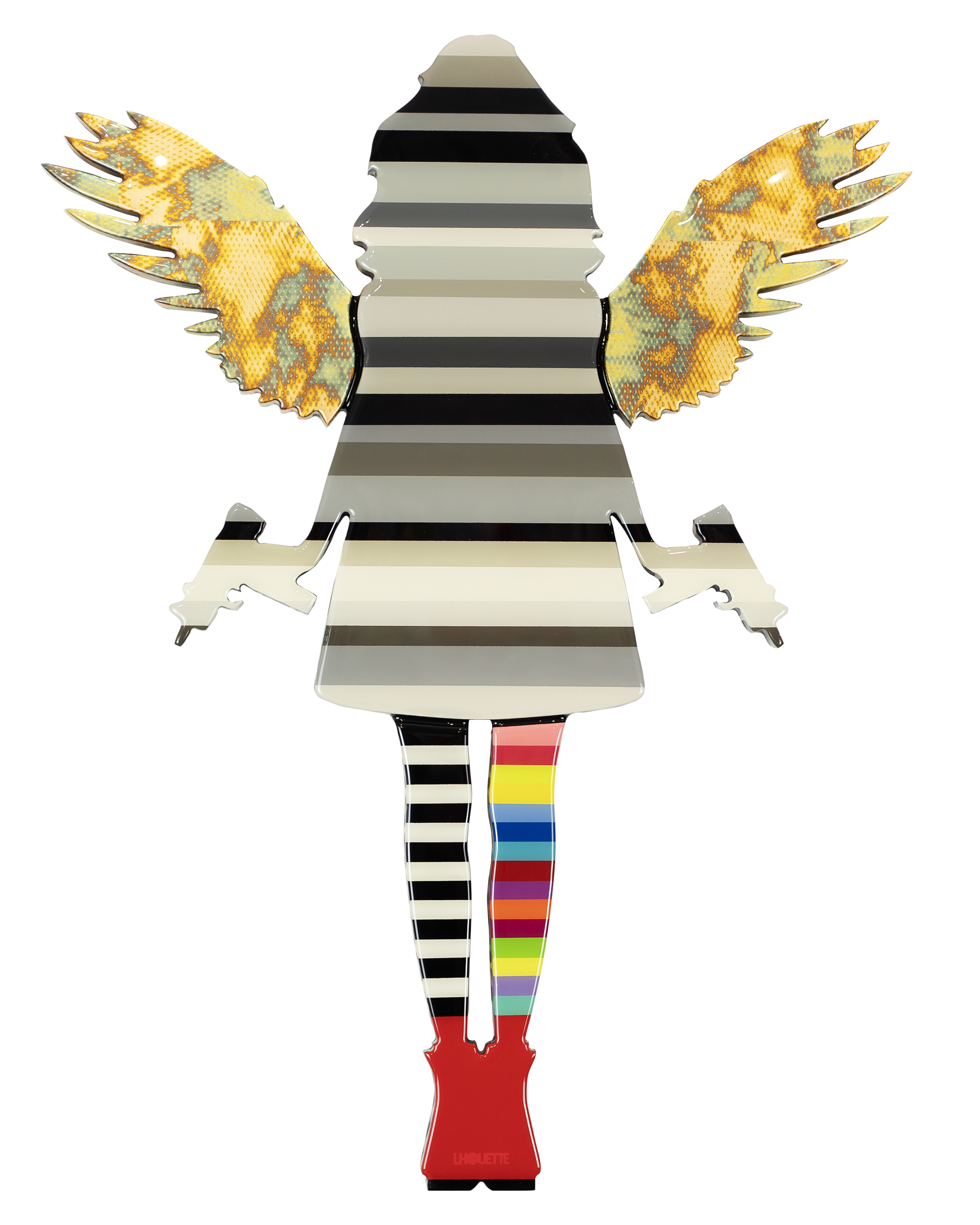 Angel Cake Miniature Striped Wall Sculpture
