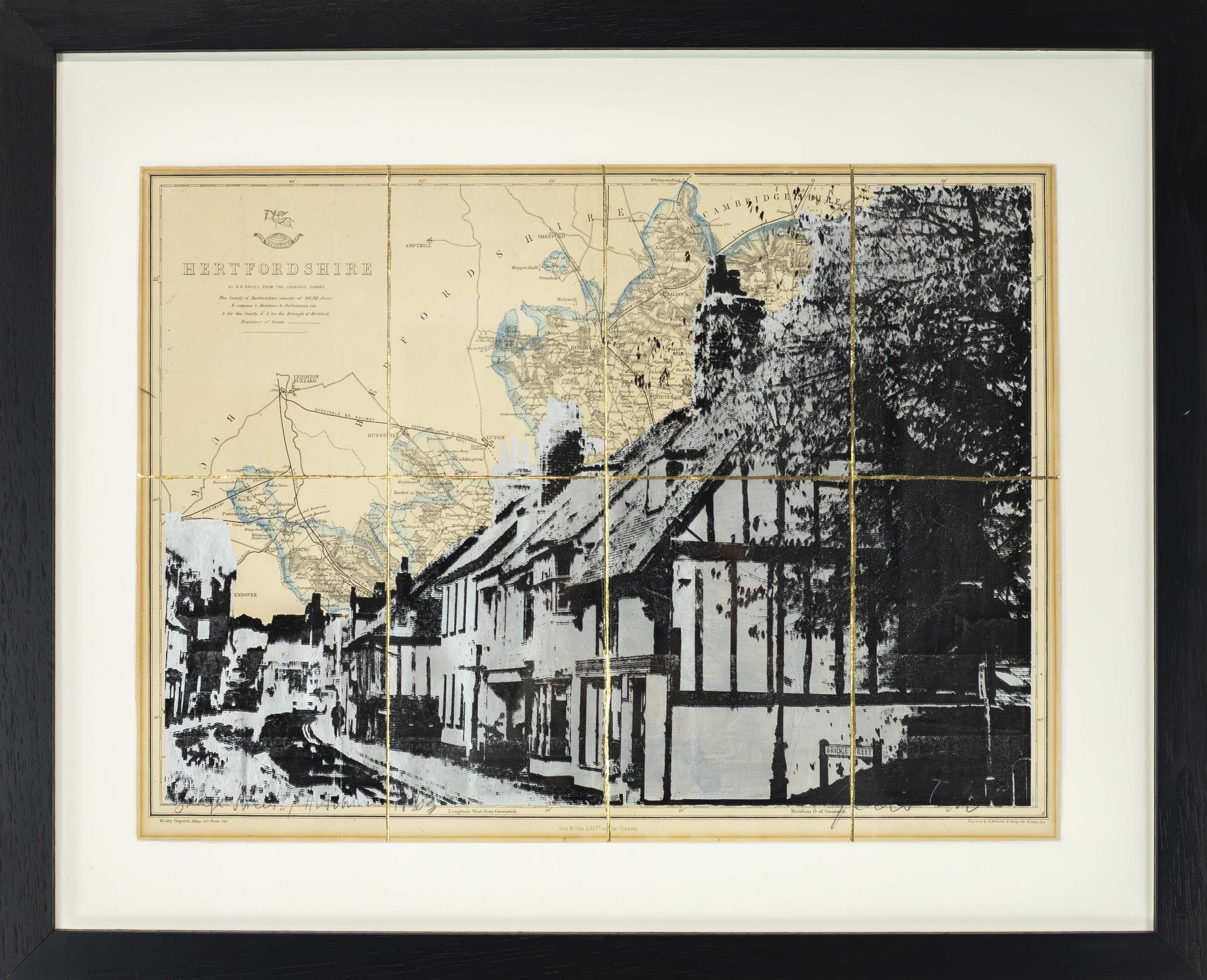 Bridge Street, Hitchin 1863. Silver Ink