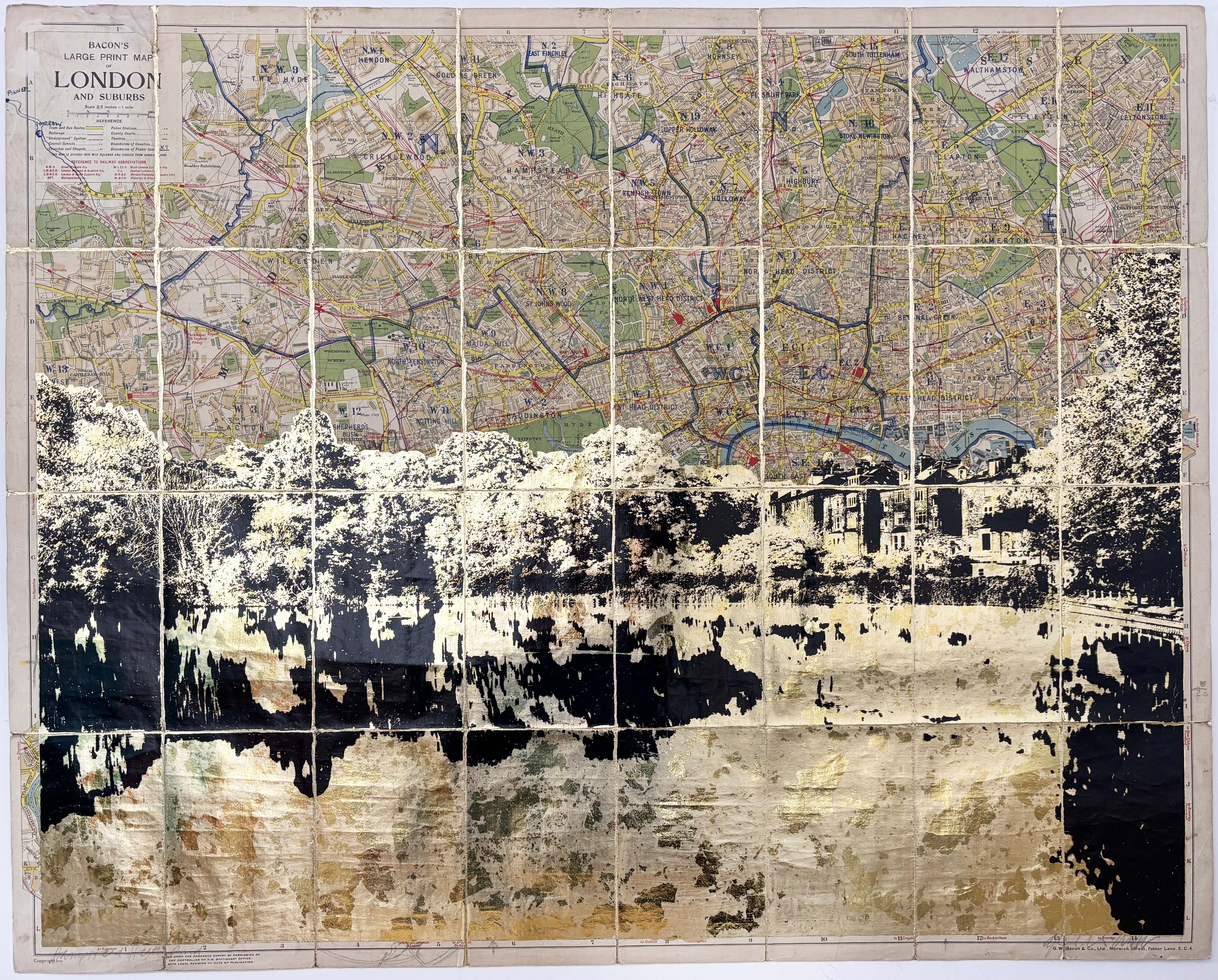 Hampstead Heath Pond (Gold Leaf / Foil Mix)