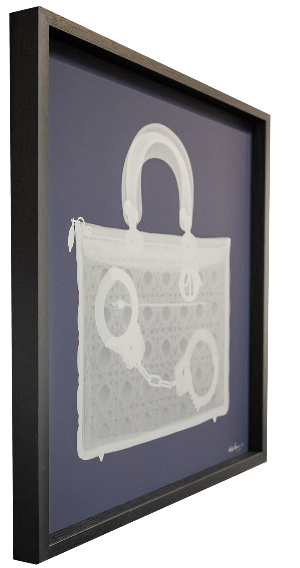 Handcuff Handbag Silver Silkscreen