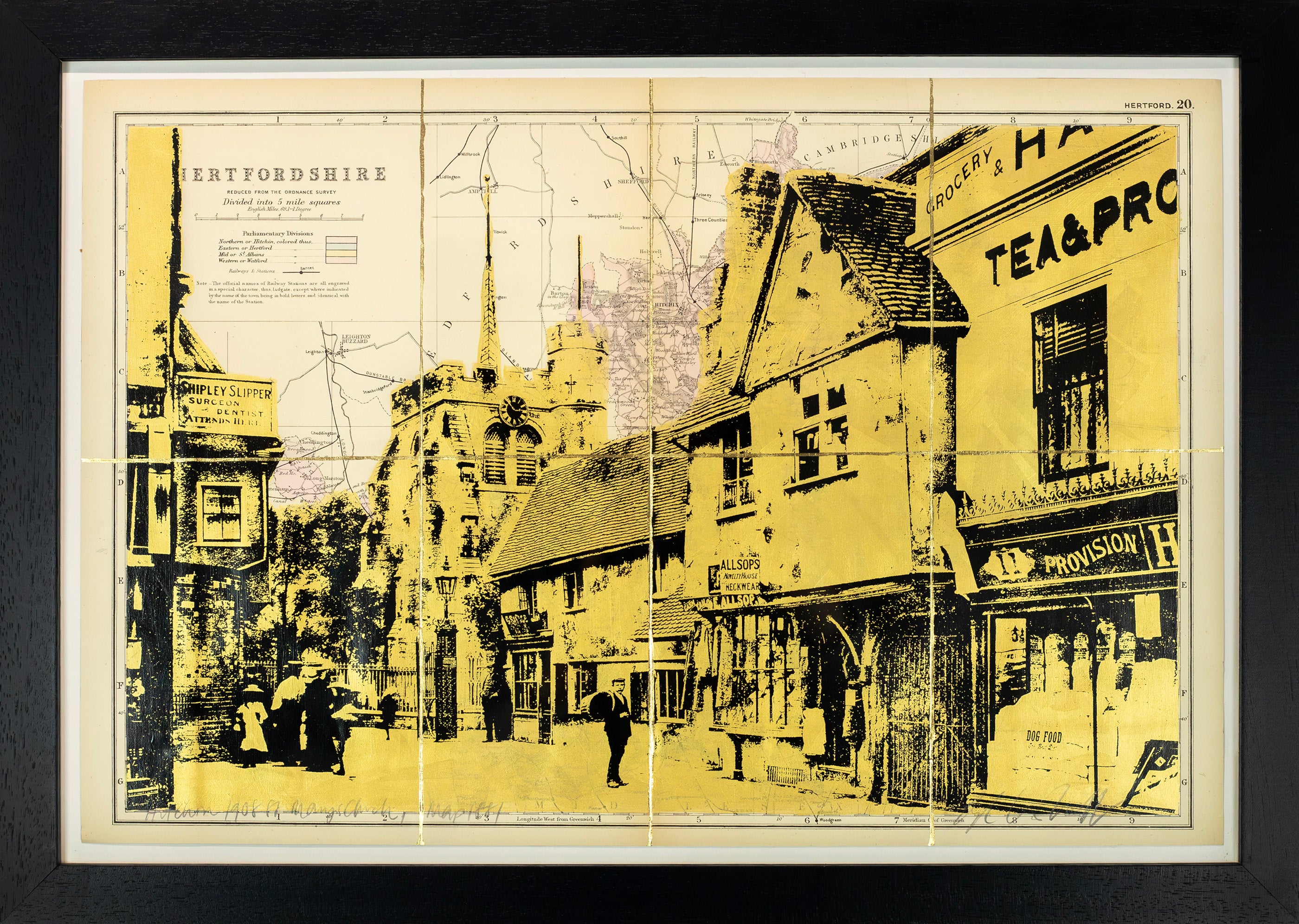 Hitchin 1908 St Mary's Church 1881, Creamy Metallic Gold