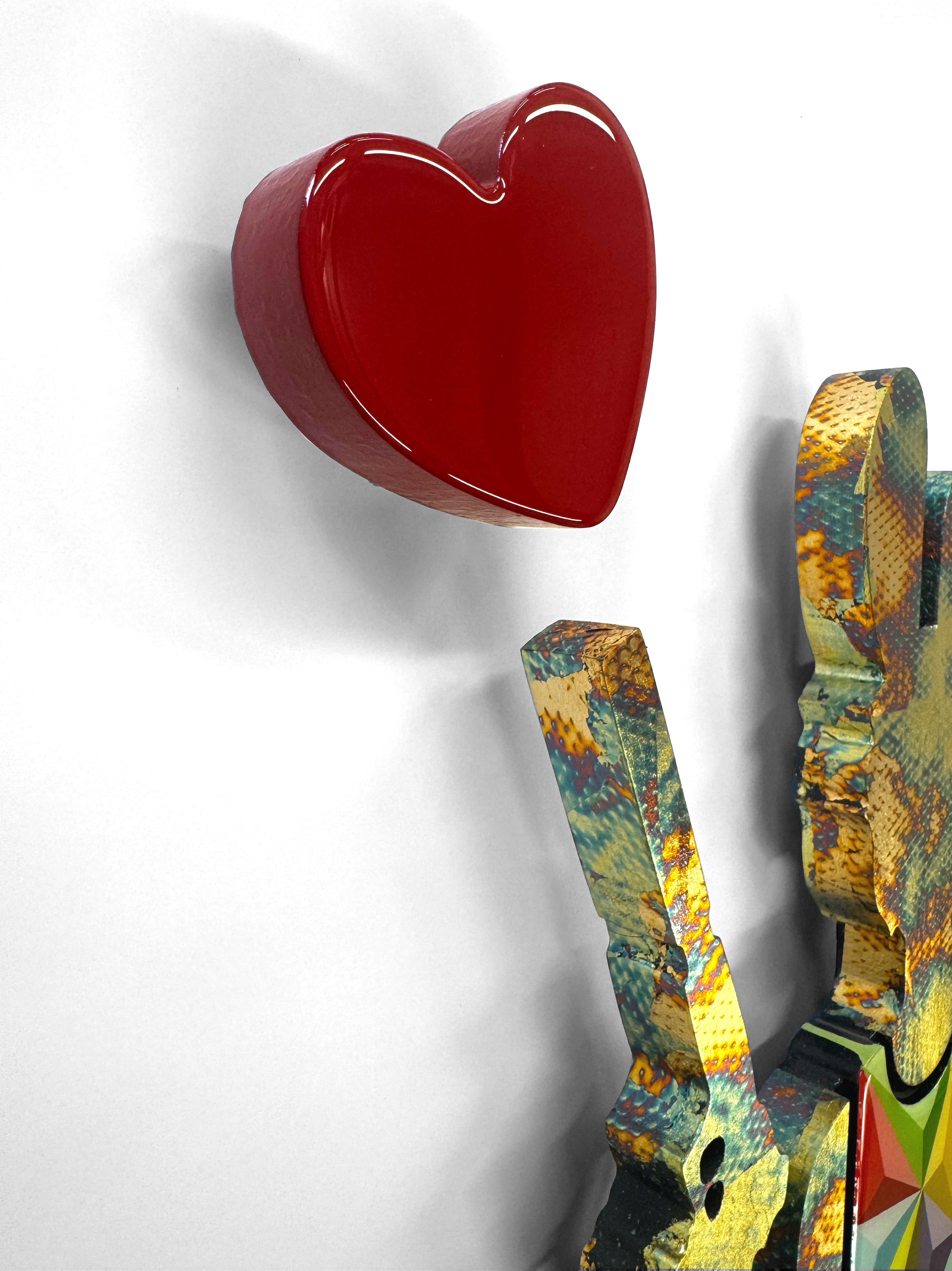 Rabbit Run - Mini Wall Sculpture - Geo Prism & Acidic Metallic Leaf