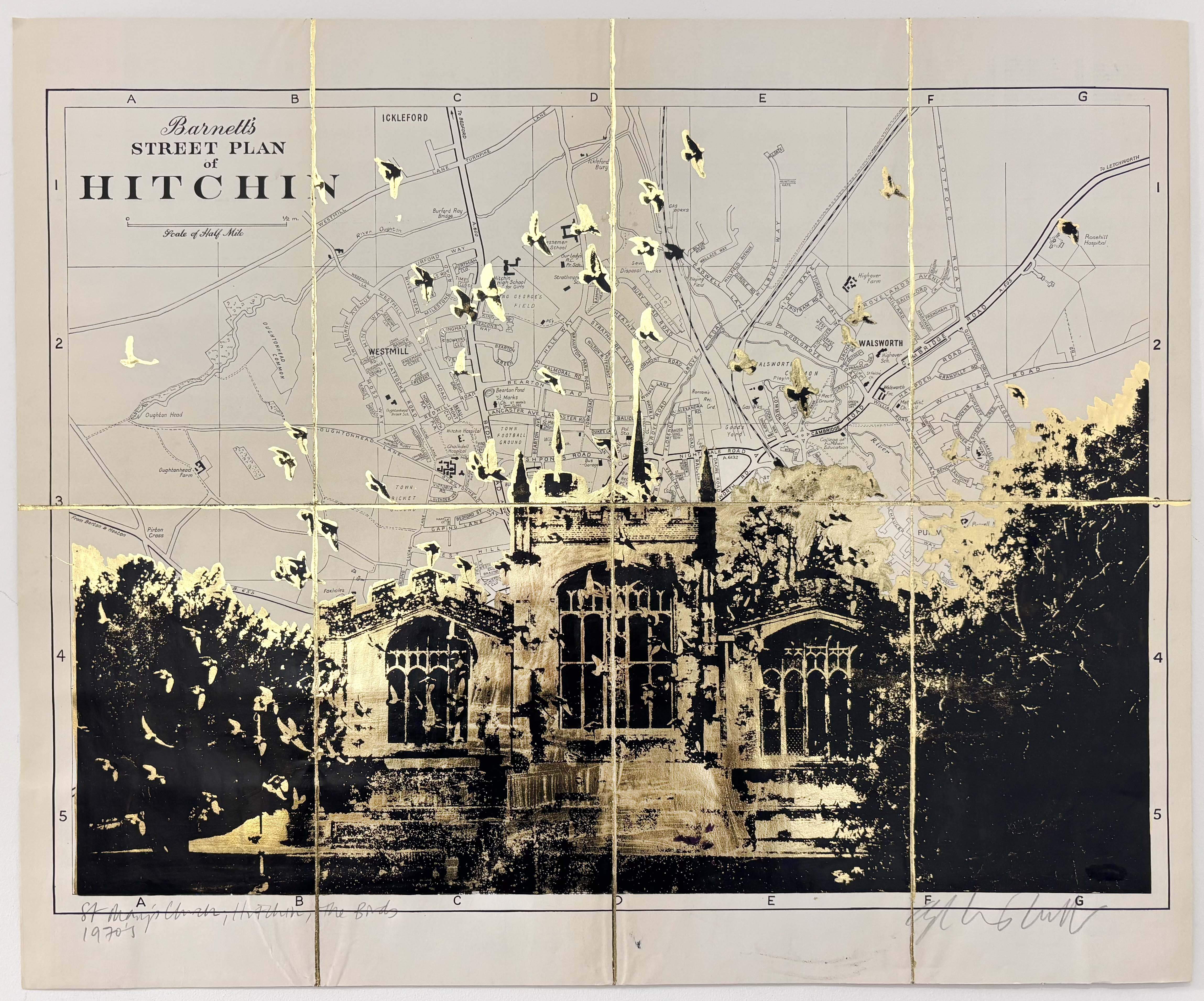 St Mary's Church, Hitchin. The Birds 1970's. Gold Leaf