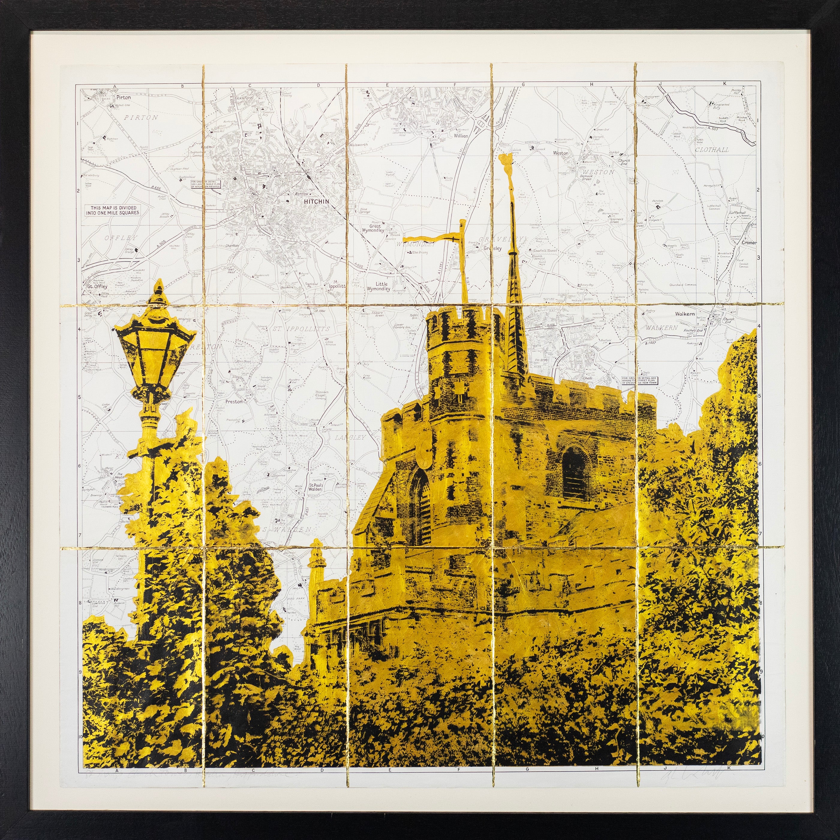 St Mary's Church Tower, Hitchin (Solar Gold Ink)