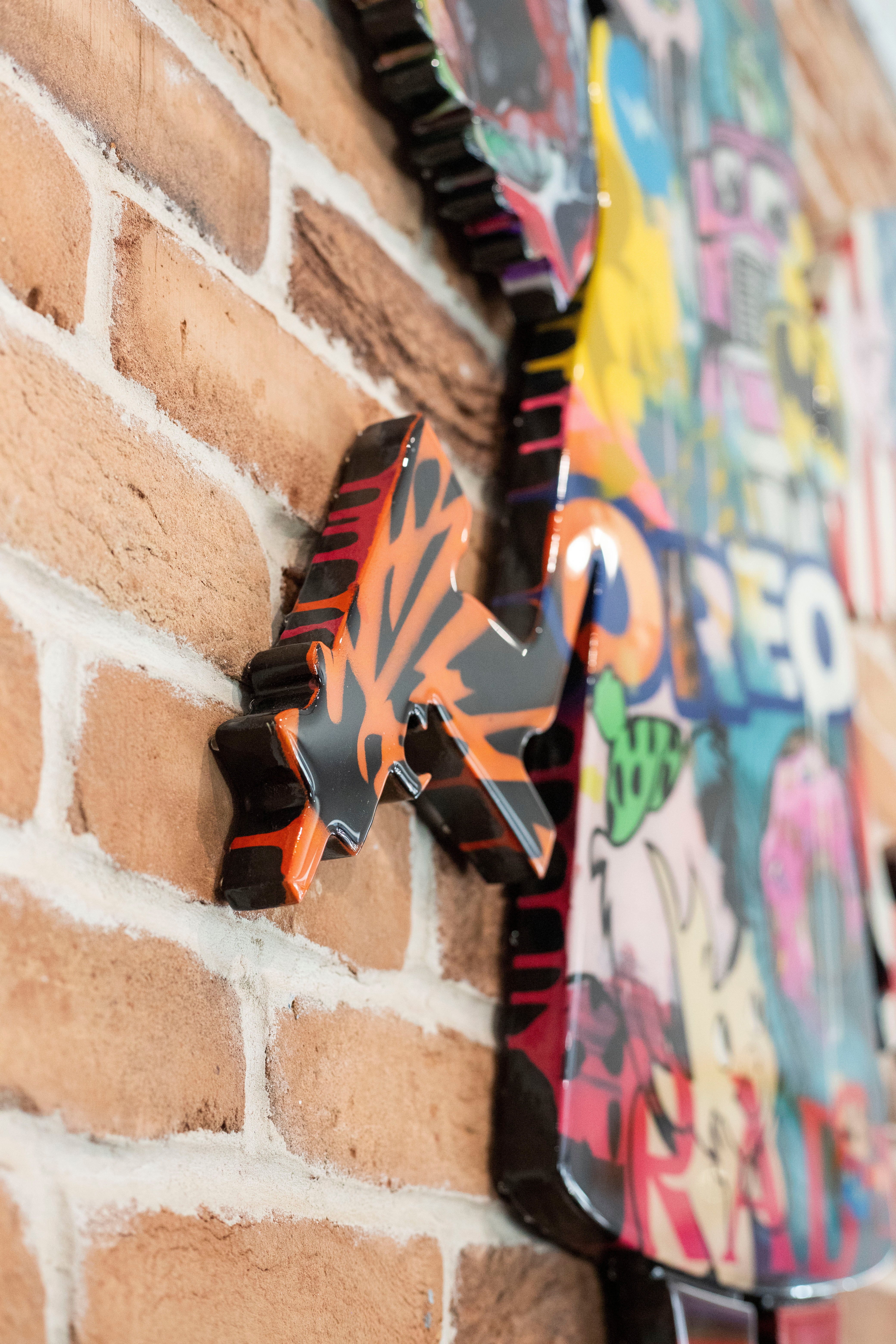 Angel Cake Large Wall Sculpture - Painted Collage