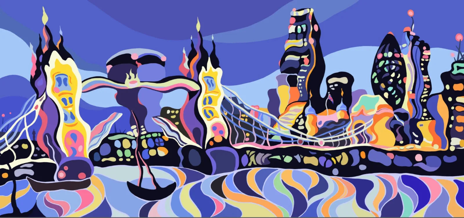 Tower Bridge and City Illuminations (Large)
