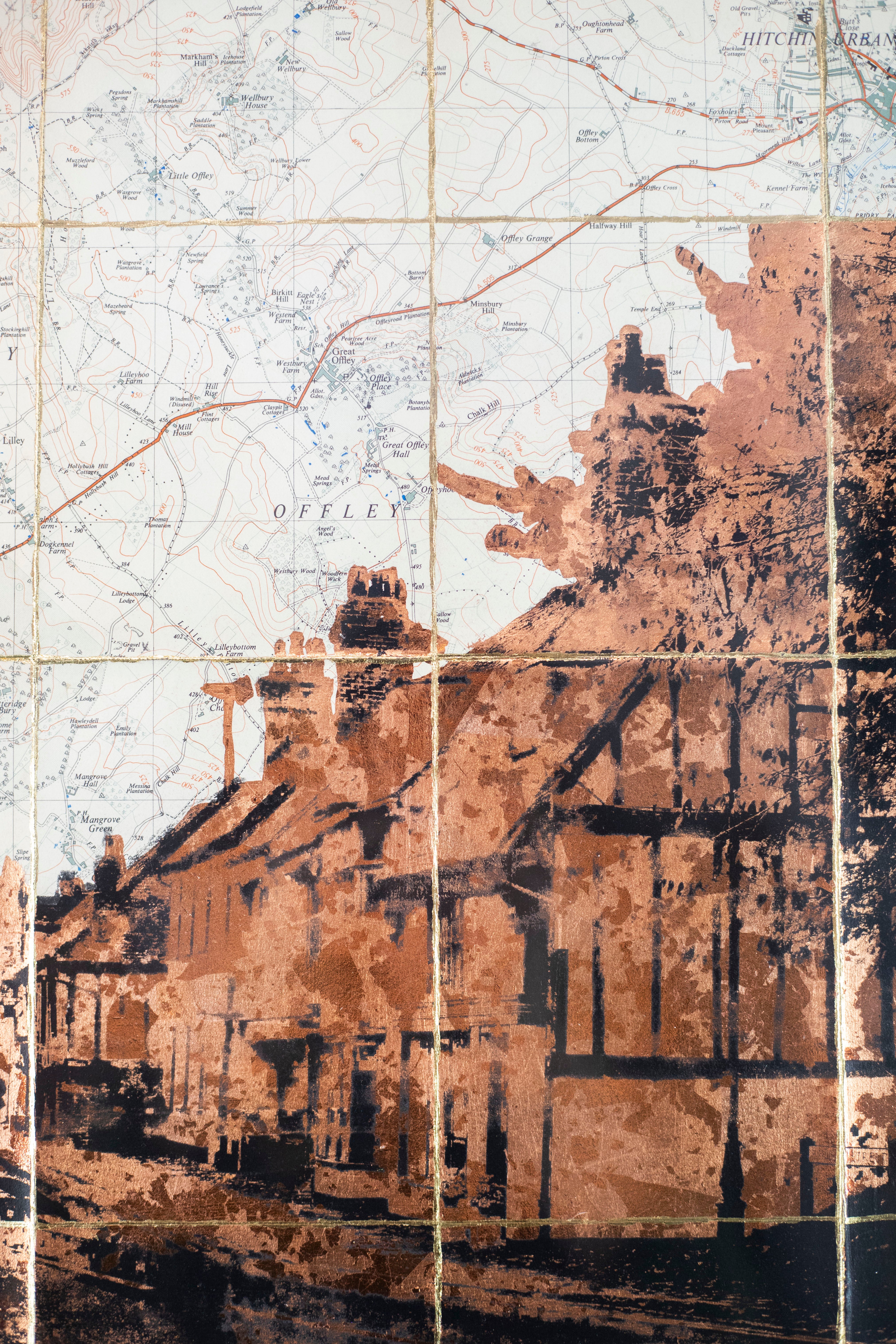 Bridge Street, Hitchin (Copper Leaf, Copper Foil, 1946 Map)