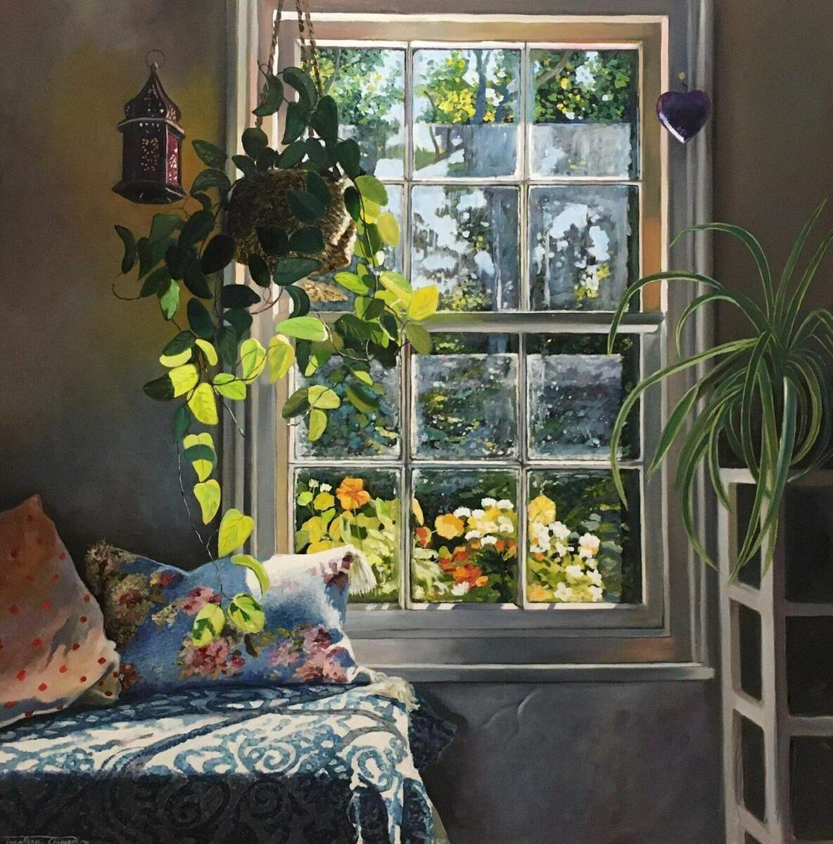 My Window with Floral Cushion